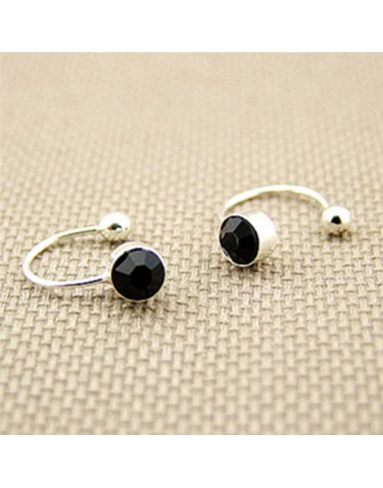 1 para kobiety dziewczyna klip na U ciało kolczyki z kryształkami ze stali nierdzewnej Ear Cuff Stud biżuteria na uszy na prezen