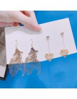 Chiński styl osobowość Vintage Goldfish metalowe cyrkonie miłość Dangle kolczyki moda Temperament panie biżuteria akcesoria