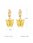 Koreańska wersja nowego motyl Dangle kolczyki dla kobiet moda kolor akrylowe kolczyki wiszące soczyste Boho biżuteria Mujer