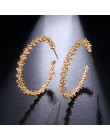 ZA biżuteria metalowa kropla dynda kolczyki dla kobiet geometryczny okrągły liść Vintage kreatywne kolczyki wesele prezenty Bijo