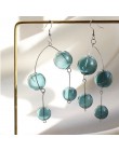 Oryginalny Design Vintage ciemne zielone szkło Ball koło długie kolczyki zwisające dla kobiet 2020 Artsy asymetryczne Bubble kor