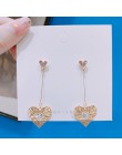 Chiński styl osobowość Vintage Goldfish metalowe cyrkonie miłość Dangle kolczyki moda Temperament panie biżuteria akcesoria