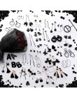 2019 moda koreański geometryczny koło długi tassel asymetryczny spadek kolczyki czarne serce kształt alloy kolczyki dla kobiet b