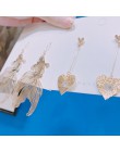 Chiński styl osobowość Vintage Goldfish metalowe cyrkonie miłość Dangle kolczyki moda Temperament panie biżuteria akcesoria
