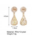 Jeśli nowy ZA z kryształami i naturalnymi kamieniami Dangle kolczyki dla kobiet w stylu Vintage geometryczny wisiorek metalowy s