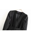 Zwiędły anglia blazer sashes bufiaste rękawy garnitury długie blezery sukienka kobiety vestidos de fiesta de noche vestidos part