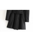 Zwiędły anglia blazer sashes bufiaste rękawy garnitury długie blezery sukienka kobiety vestidos de fiesta de noche vestidos part