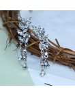 Tassel skrzydło styl spadek kolczyki różowe złoto kolor/srebrny Tone moda Cubic biżuteria dla kobiet oświadczenie biżuteria na p