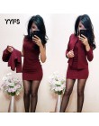 YYFS garnitury sukienka damska Sexy płaszcza O-Neck Mini sukienka płaszcz na co dzień dwa kawałki 2019 nowa elastyczna siła garn