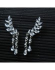 Tassel skrzydło styl spadek kolczyki różowe złoto kolor/srebrny Tone moda Cubic biżuteria dla kobiet oświadczenie biżuteria na p