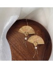 Chiński styl osobowość Vintage Goldfish metalowe cyrkonie miłość Dangle kolczyki moda Temperament panie biżuteria akcesoria