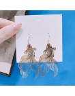 Chiński styl osobowość Vintage Goldfish metalowe cyrkonie miłość Dangle kolczyki moda Temperament panie biżuteria akcesoria