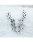 Tassel skrzydło styl spadek kolczyki różowe złoto kolor/srebrny Tone moda Cubic biżuteria dla kobiet oświadczenie biżuteria na p