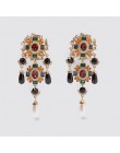 Ztech Za 2020 czarny kolor metalowy kryształ akrylowy Vintage kolczyki Lady Girls Handmade na przyjęcie wyrazista biżuteria modn