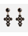 Ztech Za 2020 czarny kolor metalowy kryształ akrylowy Vintage kolczyki Lady Girls Handmade na przyjęcie wyrazista biżuteria modn
