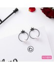 2019 moda koreański geometryczny koło długi tassel asymetryczny spadek kolczyki czarne serce kształt alloy kolczyki dla kobiet b