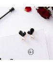 2019 moda koreański geometryczny koło długi tassel asymetryczny spadek kolczyki czarne serce kształt alloy kolczyki dla kobiet b