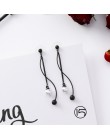 2019 moda koreański geometryczny koło długi tassel asymetryczny spadek kolczyki czarne serce kształt alloy kolczyki dla kobiet b