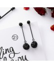 2019 moda koreański geometryczny koło długi tassel asymetryczny spadek kolczyki czarne serce kształt alloy kolczyki dla kobiet b