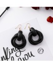2019 moda koreański geometryczny koło długi tassel asymetryczny spadek kolczyki czarne serce kształt alloy kolczyki dla kobiet b