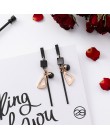 2019 moda koreański geometryczny koło długi tassel asymetryczny spadek kolczyki czarne serce kształt alloy kolczyki dla kobiet b