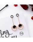 2019 moda koreański geometryczny koło długi tassel asymetryczny spadek kolczyki czarne serce kształt alloy kolczyki dla kobiet b
