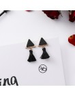 2019 moda koreański geometryczny koło długi tassel asymetryczny spadek kolczyki czarne serce kształt alloy kolczyki dla kobiet b