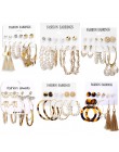 Ponadgabarytowe kolczyki zestaw Pearl akrylowe wiszące kolczyki dla kobiet Big Circle Leopard Bohemia Brincos biżuteria 2019 now