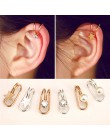 Ear Cuff U Star Moon kolczyk Punk minimalistyczny kobiety metalowa klamra fałszywy piercing klips do ucha bez przebicia kolczyki