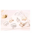 Ear Cuff U Star Moon kolczyk Punk minimalistyczny kobiety metalowa klamra fałszywy piercing klips do ucha bez przebicia kolczyki
