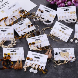 FNIO Circle akrylowe kolczyki Drop Set Tassel kolczyki perłowe dla kobiet dziewczyna moda artystyczna biżuteria 2020 geometryczn