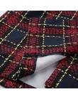 Moda garnitur kobiety marynarka sukienka jesień zima podwójne piersi Plaid kieszeń przycisk przód styl wojskowy Mini sukienka uw