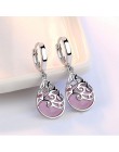 Anenjery 925 srebro Moonlight Opal łzy Totem spadek kolczyki prezent pendientes oorbellen boucle d'oreille femmes S-E321