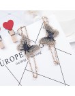 2019 nowych moda kobiet kolczyki z pereł haft motyl kryształ długi Tassel wypadnij zwisają kolczyki biżuteria dla dziewczyn prez