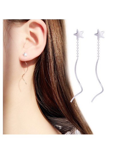 925 srebro kreatywne kolczyki geometryczne kolczyki dla kobiet kolczyki wiszące Drop Earing nowoczesna biżuteria A159