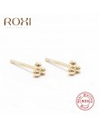ROXI minimalistyczny 925 Sterling Silver trzy kulkowe kolczyki delikatne małe kropki małe kolczyki chrząstka Helix piercing kolc