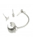 Tocona 3 sztuk/zestaw Bohemia księżyc spadek kolczyki zestaw liść Ball Chain Alloy dynda kolczyk Piercing Brincos dla kobiet biż