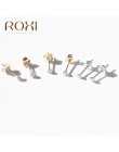 ROXI minimalistyczny 925 Sterling Silver trzy kulkowe kolczyki delikatne małe kropki małe kolczyki chrząstka Helix piercing kolc