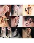 Gothic diy czarny nietoperz w kształcie klipsy do uszu dla kobiet dziewczyn Punk Dragon Snake Butterfly Ax Vintage kolczyki Part