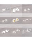 Prawdziwe 925 Sterling Silver biżuteria dla kobiet Cute AnimalHollow kolczyk Stud mały kolczyk dla dziewczyn hurtowych