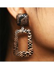 Oversize geometryczne spadek wąż kolczyki dla kobiet Punk Vintage duża skóra węża dynda kolczyki damska biżuteria prezent Bijoux