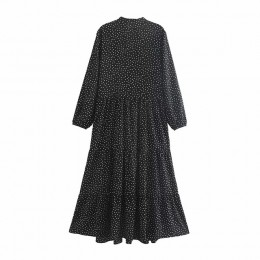 Zwiędły jesienna sukienka na imprezę kobiety anglia elegancka prosta polka nadruk w kropki luźna sukienka vestidos de fiesta de 