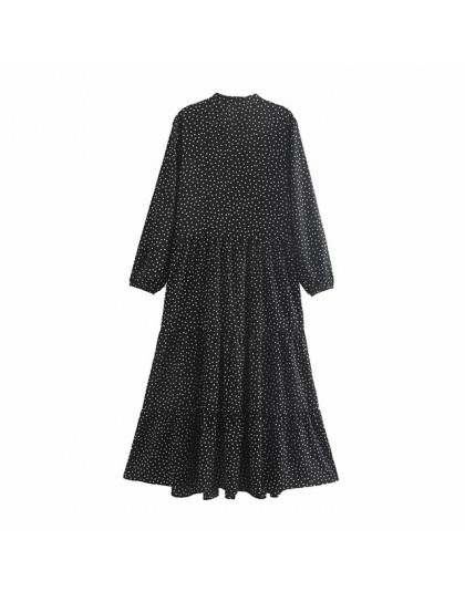 Zwiędły jesienna sukienka na imprezę kobiety anglia elegancka prosta polka nadruk w kropki luźna sukienka vestidos de fiesta de 