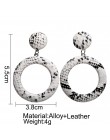 Oversize geometryczne spadek wąż kolczyki dla kobiet Punk Vintage duża skóra węża dynda kolczyki damska biżuteria prezent Bijoux