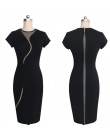 Kobiety odzież vintage do pracy eleganckie kolano długość vestidos Business Party obcisła sukienka biuro wzburzyć panie czarna s