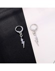 Dayoff europa okrągły złoty srebrny błyskawica Hoop kolczyki Vintage Z kształt Punk Earstud kobiety biżuteria małe minimalistycz
