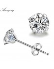 Anenjery 925 Sterling Silver Classic Fashion 3mm 4mm 5mm 6mm cztery pazury cyrkon stadniny kolczyki dla kobiet prezent dla mężcz