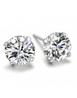 Anenjery 925 Sterling Silver Classic Fashion 3mm 4mm 5mm 6mm cztery pazury cyrkon stadniny kolczyki dla kobiet prezent dla mężcz