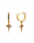 Biżuteria damska ozdobne kolczyki damskie w ucho wiszące delikatne z cyrkoniami złote modne oryginalne