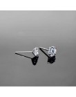 Anenjery 925 Sterling Silver Classic Fashion 3mm 4mm 5mm 6mm cztery pazury cyrkon stadniny kolczyki dla kobiet prezent dla mężcz
